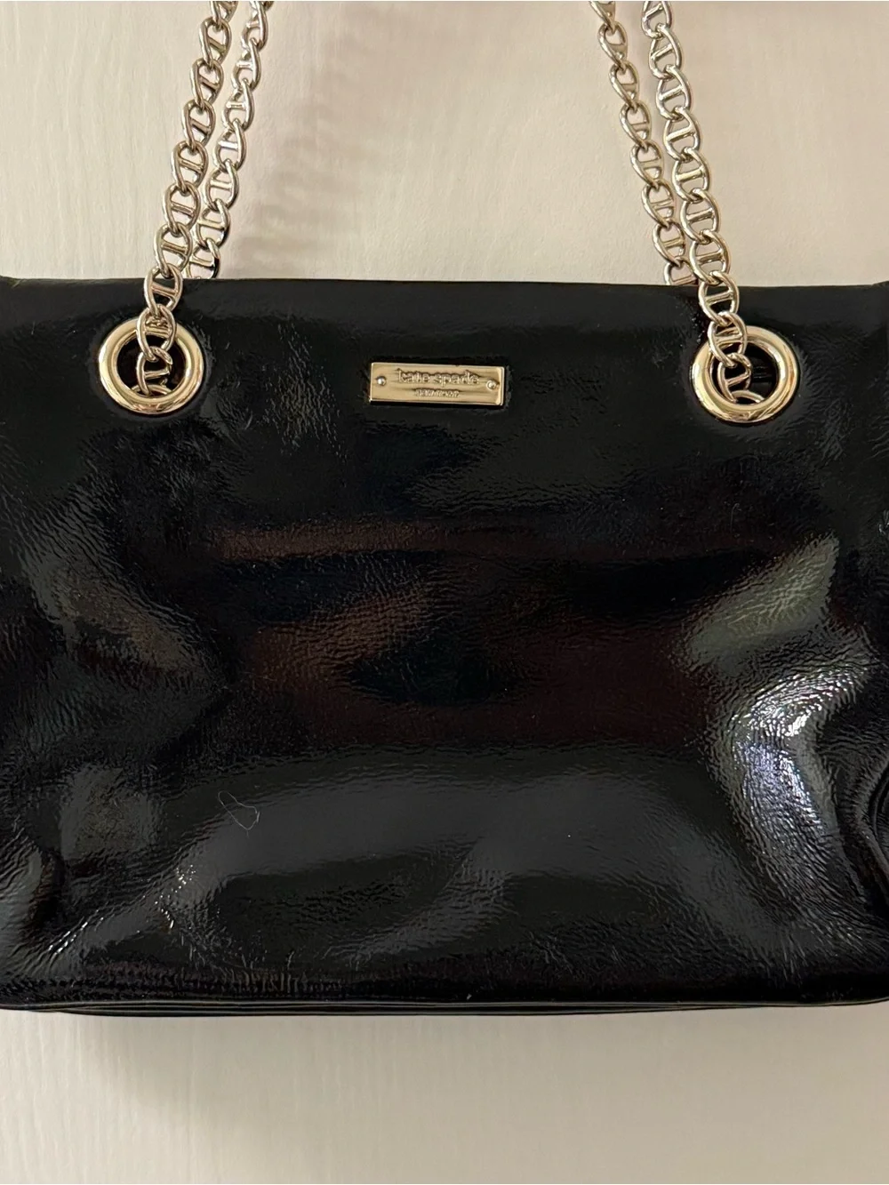 Kate Spade Black Patent Chain-Handle Shoulder Bag